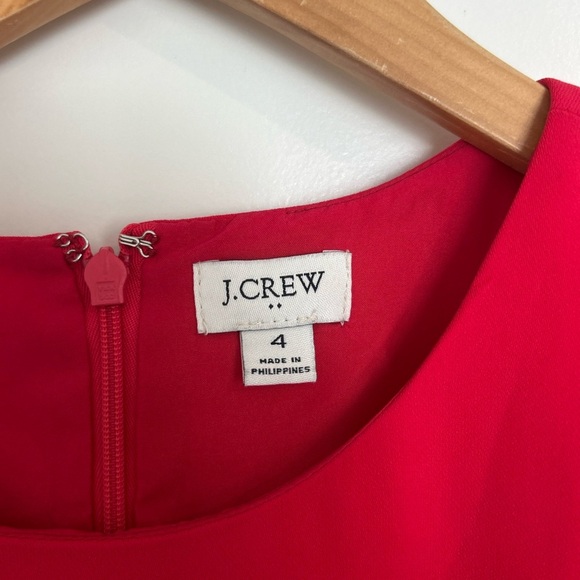 J. Crew Red Mini Front Tie Bow Dress Size 4 - Picture 3 of 4